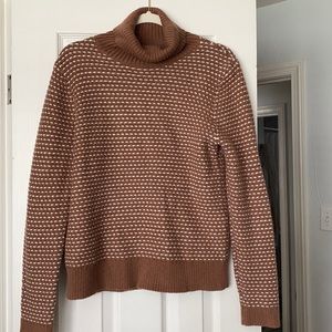 J. Crew camel patterned turtle neck sweater